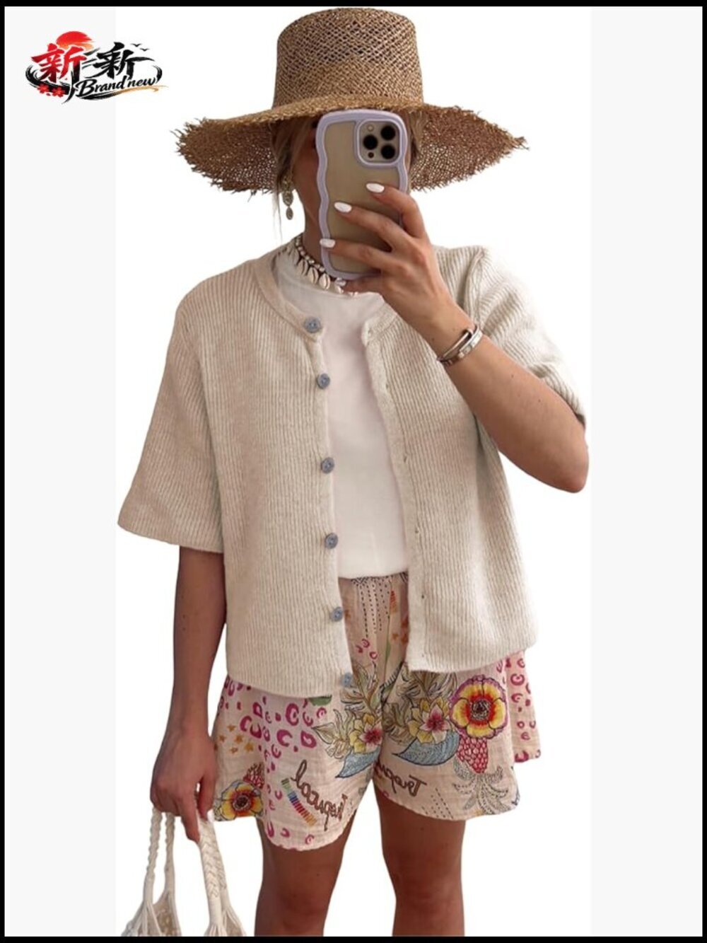 Lightweight Short Sleeve Button-Down Cardigan Summer Sweater